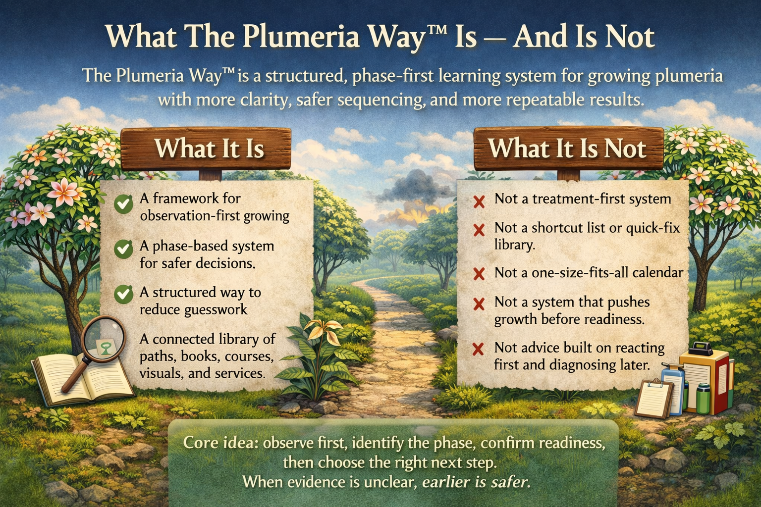 The Plumeria Way guide to growth diagram showing the system workflow.