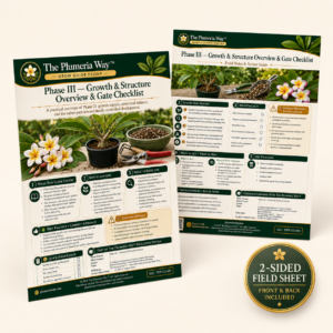 The Plumeria Way™ Grow Guide — Phase III — Growth & Structure Overview & Gate Checklist