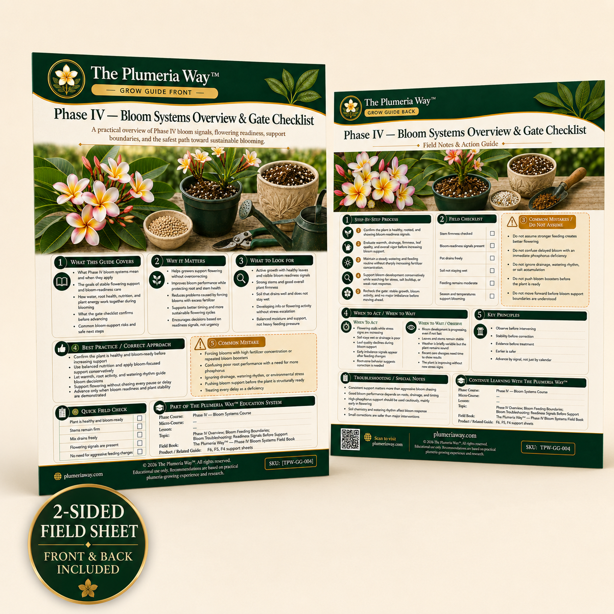 The Plumeria Way™ Grow Guide — Phase IV — Bloom Systems Overview & Gate Checklist