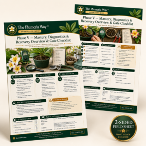 The Plumeria Way™ Grow Guide — Phase V — Mastery, Diagnostics & Recovery Overview & Gate Checklist