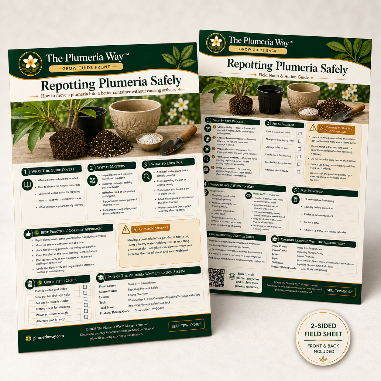 The Plumeria Way™ Grow Guide — Repotting Plumeria Safely