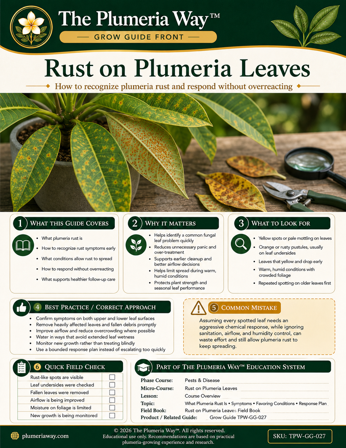 The Plumeria Way™ Grow Guide — Rust on Plumeria Leaves - Image 2
