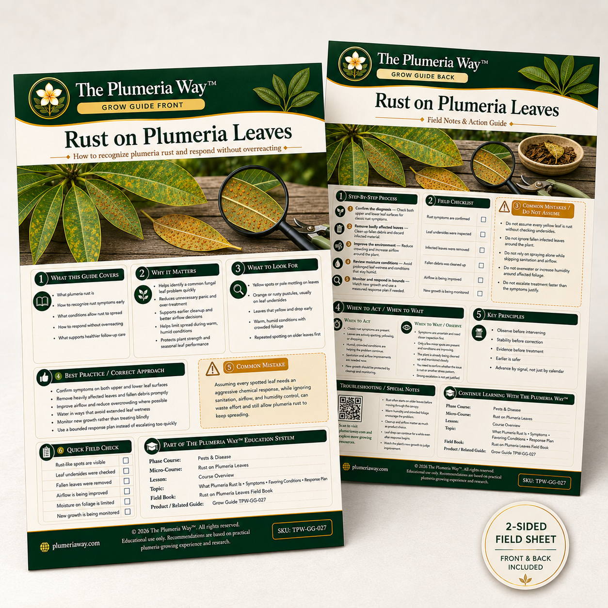 The Plumeria Way™ Grow Guide — Rust on Plumeria Leaves